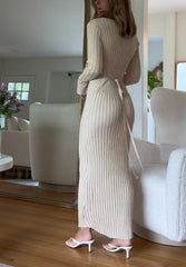 solid color sexy Long Sleeve midi dress