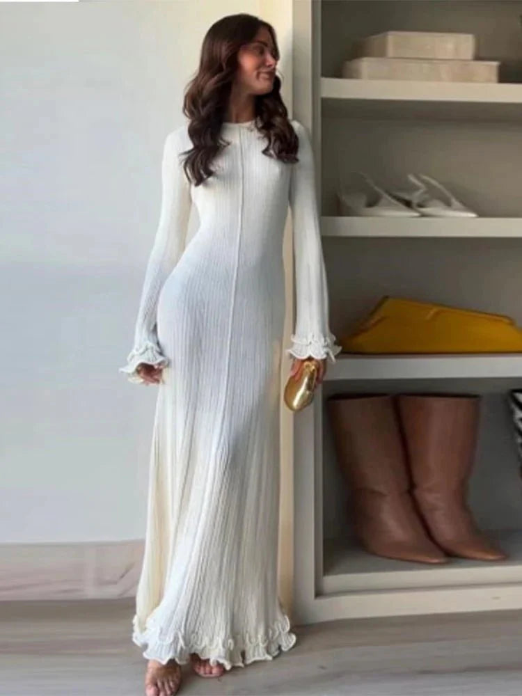 Chic O-neck Slim Fit Knitted Dress