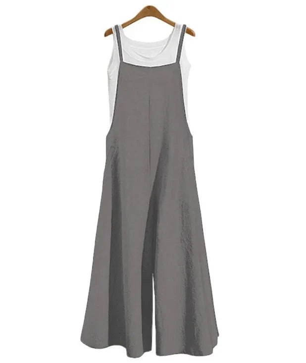 Cotton Linen Casual Loose Jumpsuit