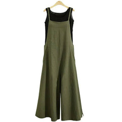 Cotton Linen Casual Loose Jumpsuit