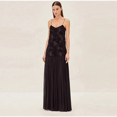 Elegant 3D Flower Long Dress