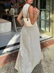 Elegant Sleeveless Zipper Pleated Dress
