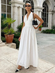 Fashionable Waist Cinched V-Neck Dress