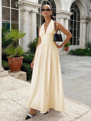 Fashionable Waist Cinched V-Neck Dress