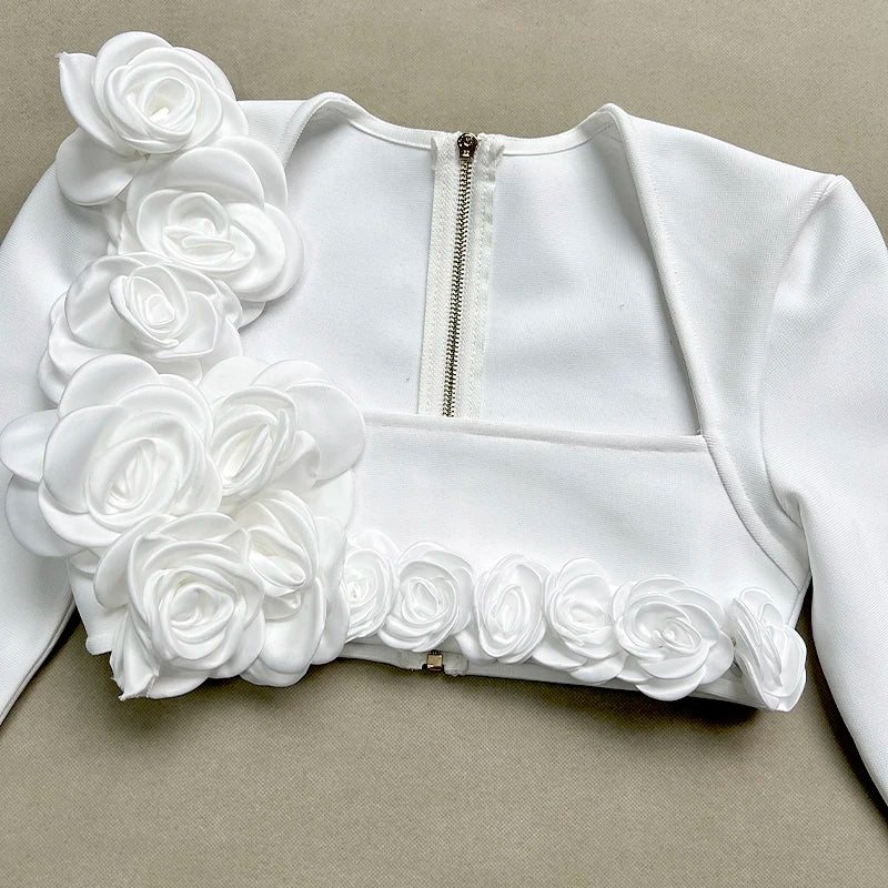 Flower Design Top Jacket & Skirt Set Dress