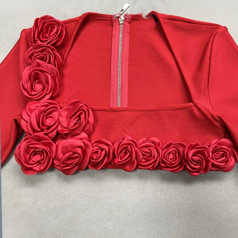 Flower Design Top Jacket & Skirt Set Dress