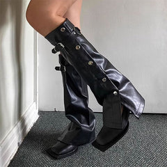 Grunge Leather Leg Warmers