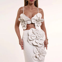 High Waist Flower Party Dress