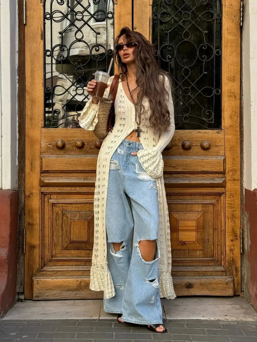 Hollow Breasted Sweater Dress
