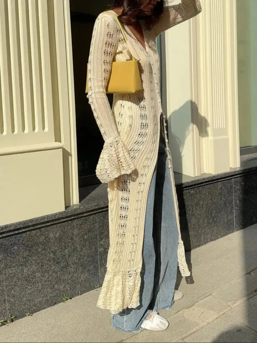 Hollow Breasted Sweater Dress