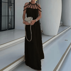 Hollow Out Party Club Off the Shoulder Maxi Dress