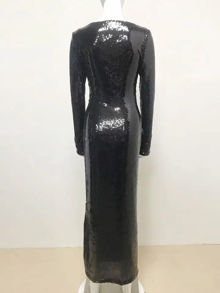 Black Sequin Dress