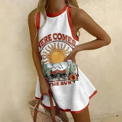 O-Neck Summer Style Sleeveless Beach Dress