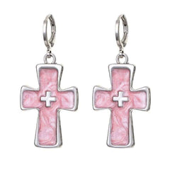 Pastel Goth Cross Earrings