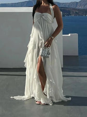 Ruffle Off-Shoulder Midi Dresses