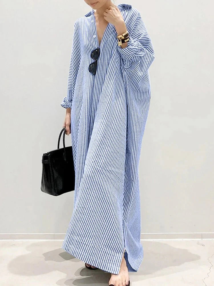 Stripe Printed Casual Loose Dress