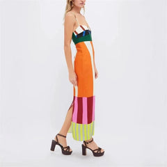 Summer Striped Slit Dress