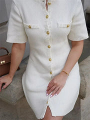 White Knit Mini Dress