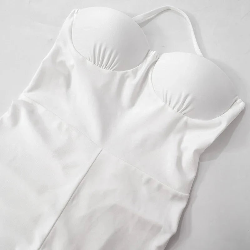 White Strapless Jumpsuit