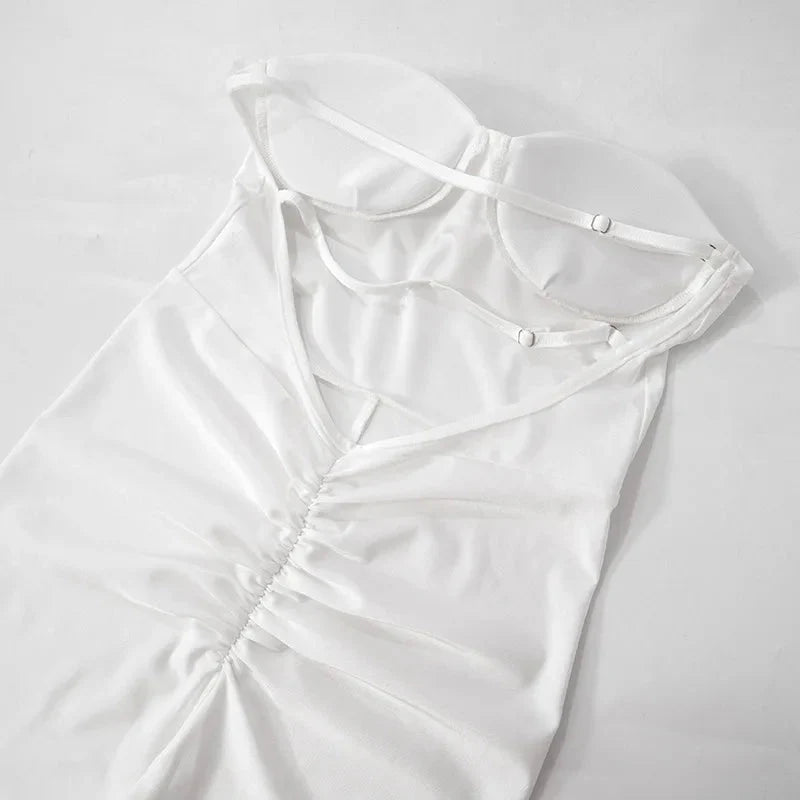 White Strapless Jumpsuit