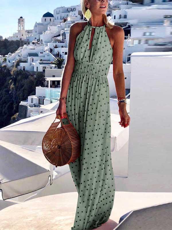 Vorioal Sexy Printed Maxi Dress
