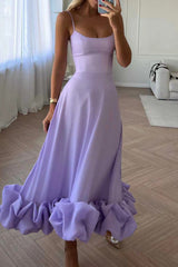 Women Folds Spaghetti Straps Prom Dress