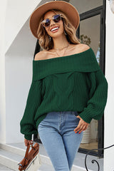 Off Shoulder Knitted Sweater