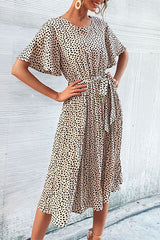 Printed Leopard-print Slim-fit Maxi Dress