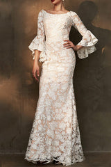 Round Neck Long Sleeve Maxi Dress