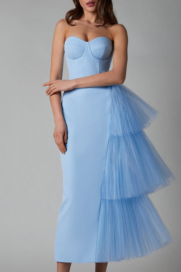 Mesh Slim Fit Slit Dress