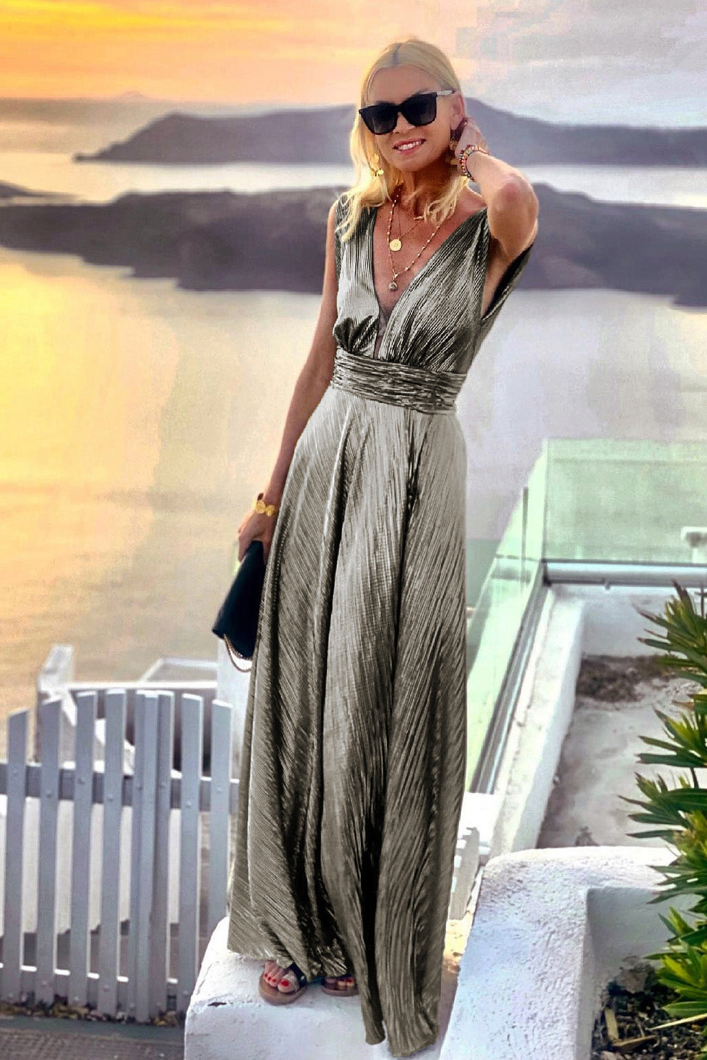 V-neck Maxi Dress