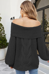 Off Shoulder Knitted Sweater