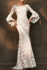 Round Neck Long Sleeve Maxi Dress