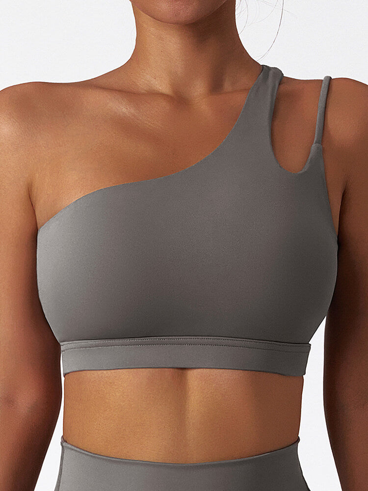 Air Cloud Cutout One Shoulder Sports Bra