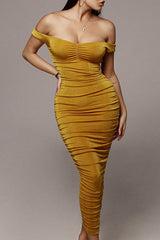 Off Shoulder Midi Dress