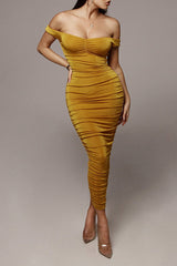 Off Shoulder Midi Dress