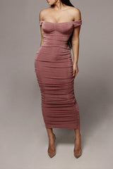 Off Shoulder Midi Dress