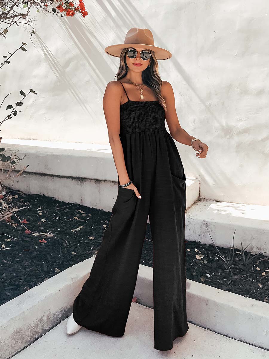 Vorioal Sling Pocket High Waist Jumpsuit