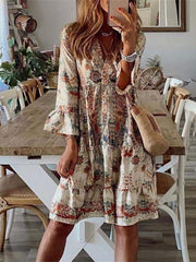 Vorioal Temperament Print Dress