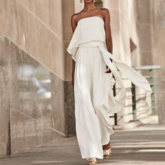 white jumpsuit with cape