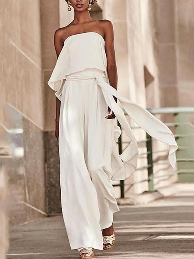 white jumpsuit with cape