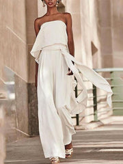 white jumpsuit with cape