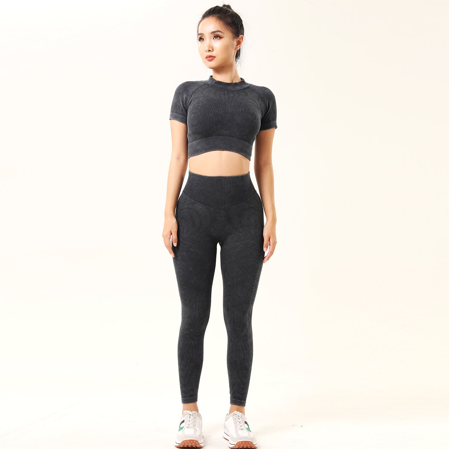 Workout Sets Stretch Top & High Waist Sport Leggings