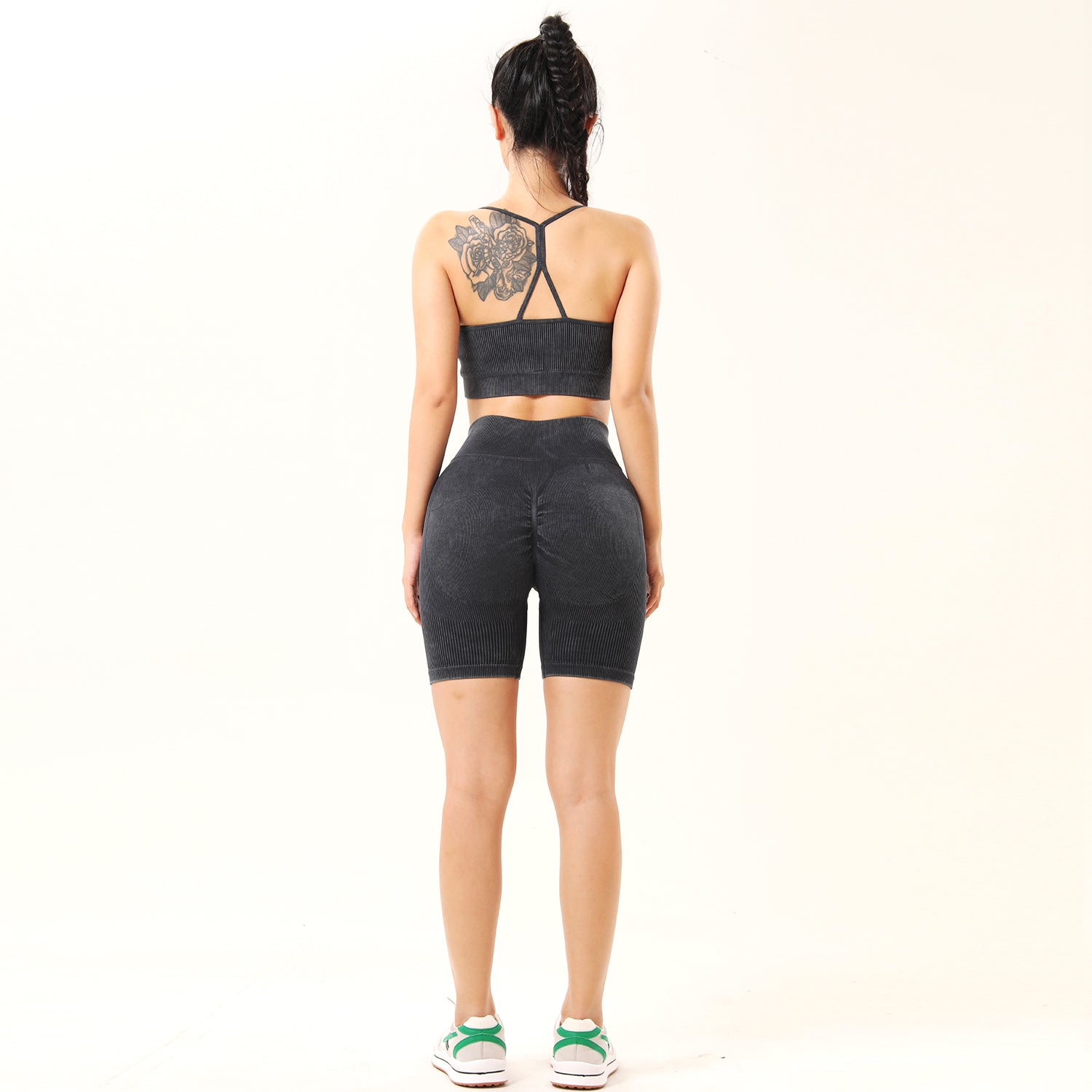 Workout Sets Ruched Sports Bra & Shorts