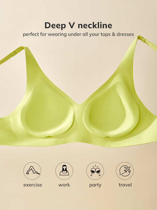 Wireless Plunge Lounge Bra Green