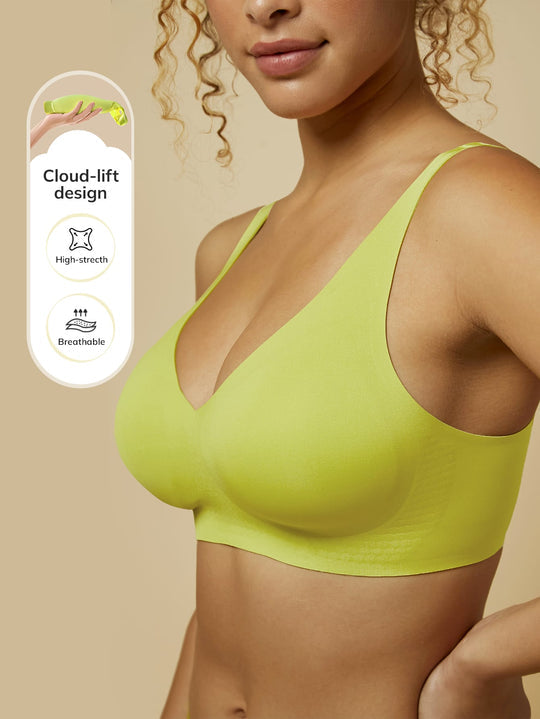 Wireless Plunge Lounge Bra Green