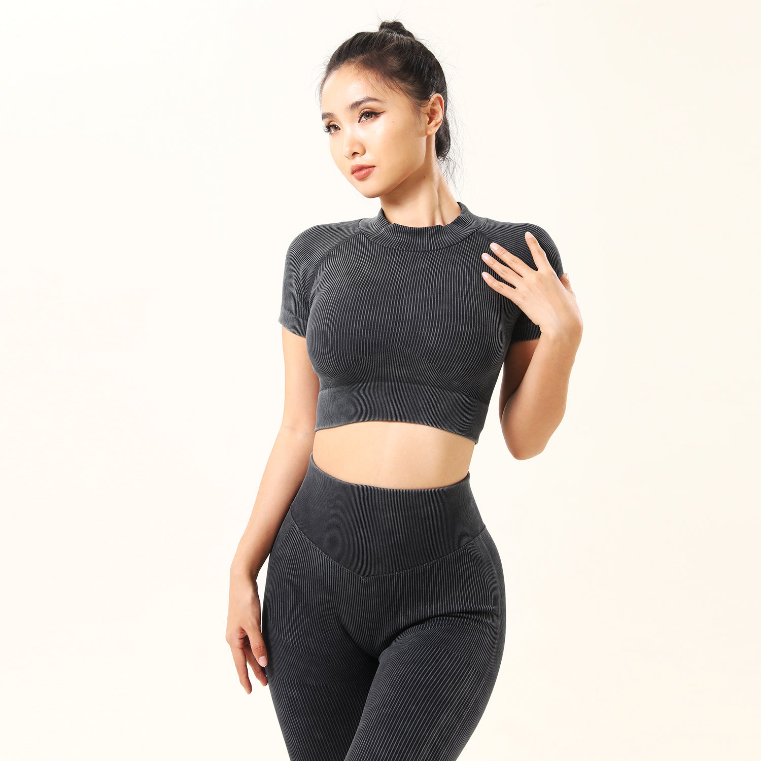 Workout Sets Stretch Top & High Waist Sport Leggings