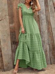 Vorioal Patchwork Floral Dress