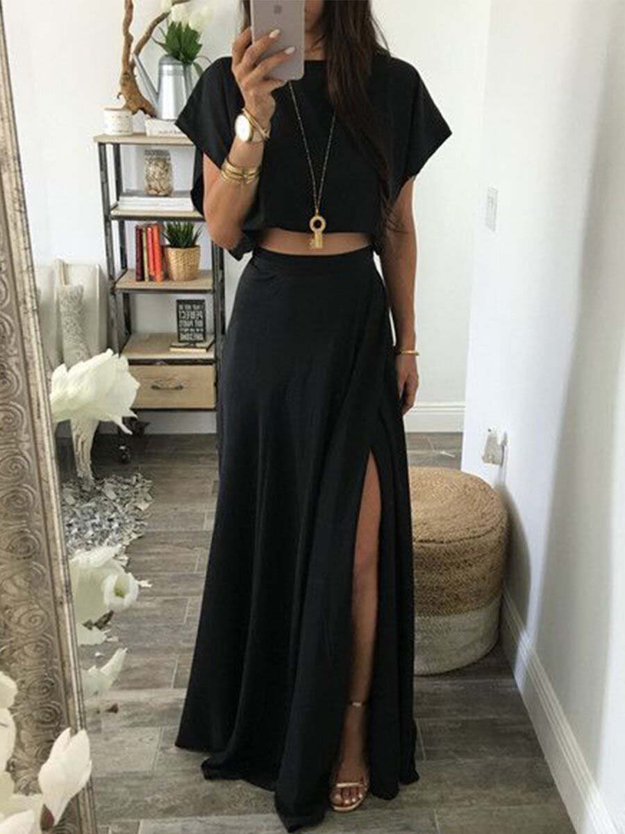 Vorioal Casual Slit Fashion Dress