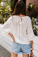 More To Love Tie-Back Knit Sweater - 2 Colors